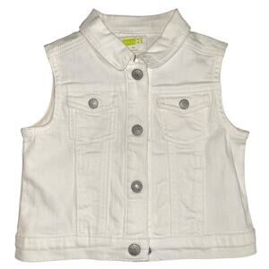 Crazy 8 Toddler 2T Kidcore Summer Essential Vacation Resort White Denim Vest